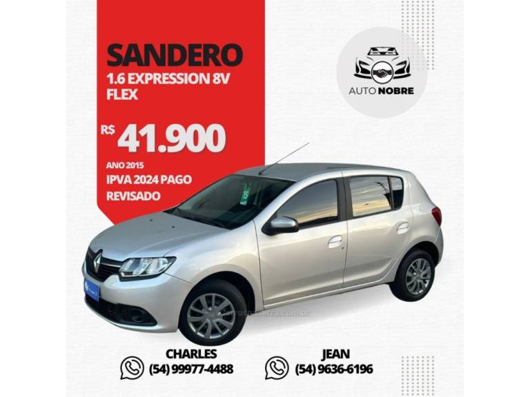 RENAULT - SANDERO - 2014/2015 - Prata - R$ 41.900,00